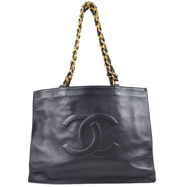 Chanel 1990s Chain Tote 40 Black Lambskin – AMORE Vintage Tokyo