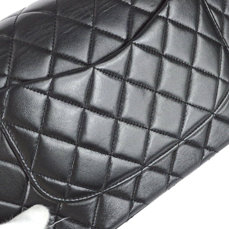 Chanel Classic Single Flap Medium Handbag Black Lambskin – AMORE