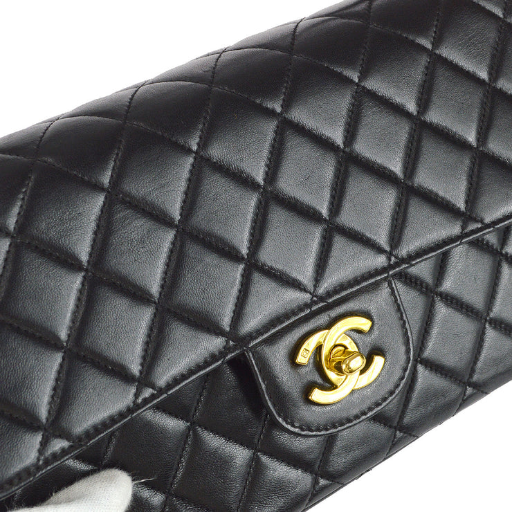 Chanel 1994-1996  Classic Single Flap Medium Handbag Black Lambskin