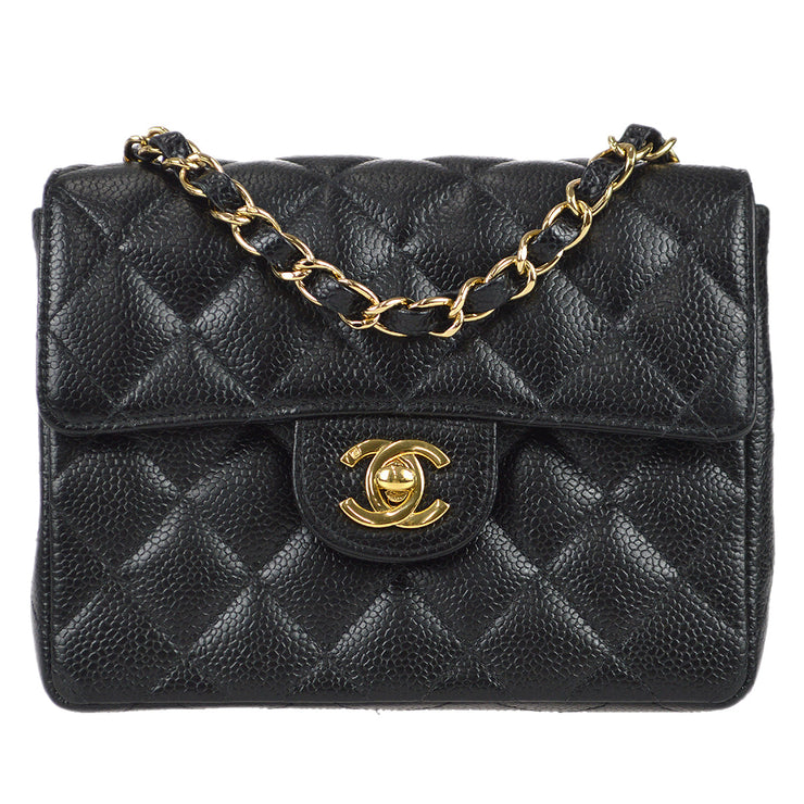 Chanel Mini Classic Square Caviar Leather Flap Bag Chanel