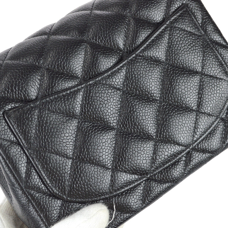 Vintage Chanel Flap Wallet Chain Shoulder Black Caviar - Vintage