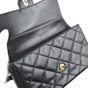 Chanel 2000-2001 Classic Single Flap Bag Medium Black Lambskin