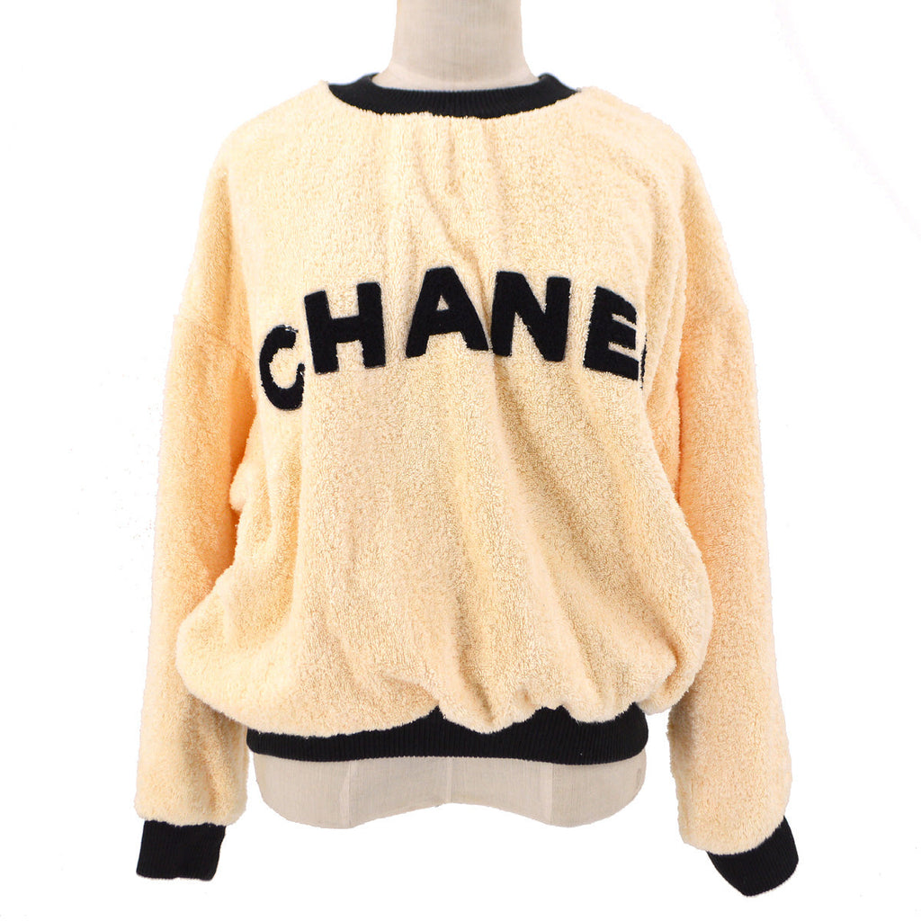 Chanel logo-patch terry-cloth sweatshirt
