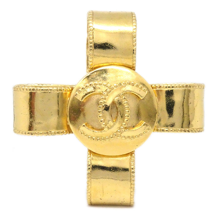 Chanel 1997 Ribbon Cross Brooch