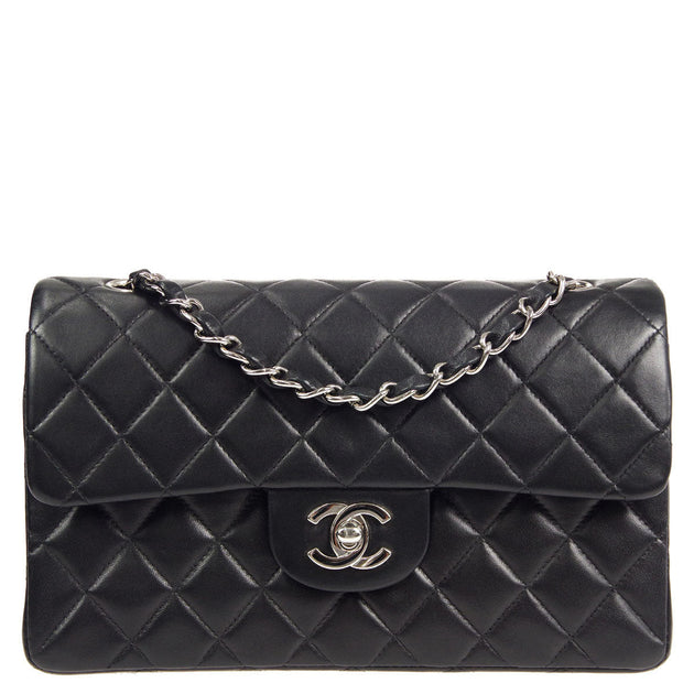Chanel 2001 Vintage Black Small Classic Double Flap Bag SHW