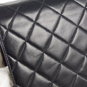 Chanel * 2001-2003 Turnlock Half Flap Small Black Lambskin