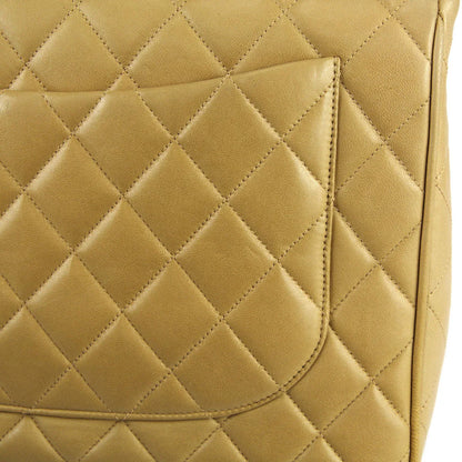 Chanel 1994-1996 * Classic Flap Jumbo Double Chain Shoulder Bag Beige Lambskin