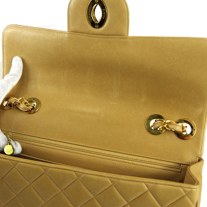 Chanel 1994-1996 * Classic Flap Jumbo Double Chain Shoulder Bag Beige Lambskin
