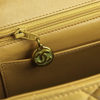 Chanel 1994-1996 * Classic Flap Jumbo Double Chain Shoulder Bag Beige Lambskin