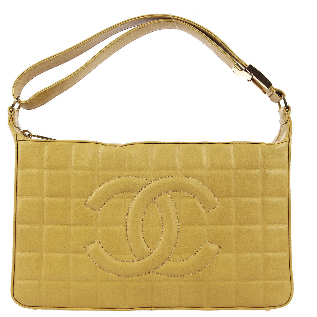 Chanel 2003-2004 * Choco Bar Shoulder Bag Beige Lambskin – AMORE