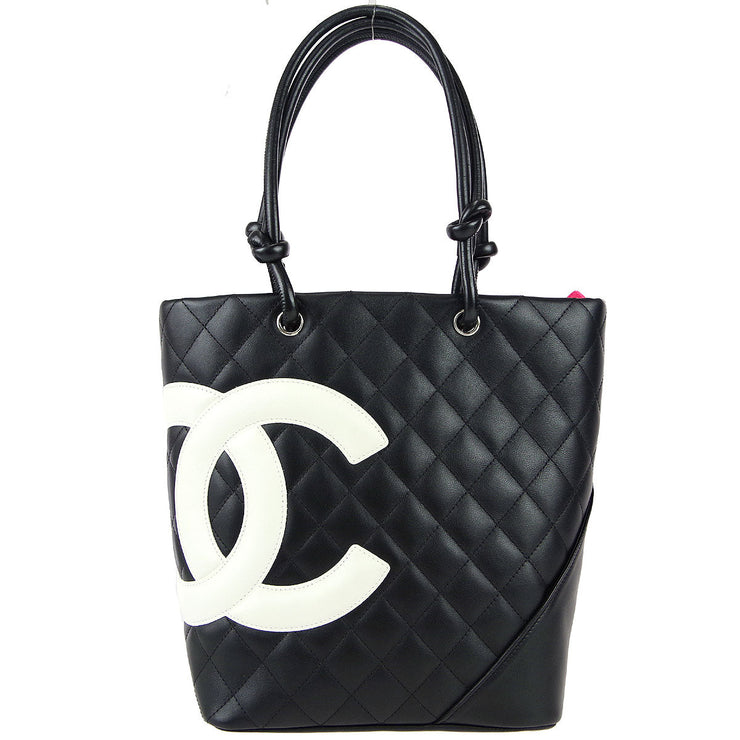 Chanel * Cambon Ligne Tote Handbag Black Calfskin – AMORE Vintage Tokyo