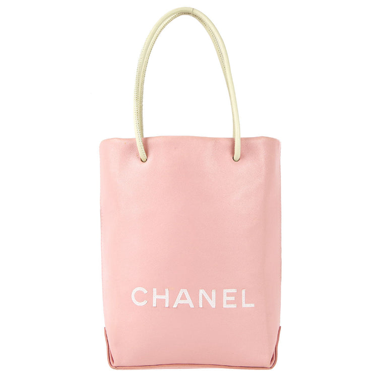 Chanel 1989-1991 * Essential Tote Bag Pink White Calfskin – AMORE Vintage  Tokyo