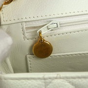 Chanel * 1997-1999 Medium Diana Chain Shoulder Bag White Caviar