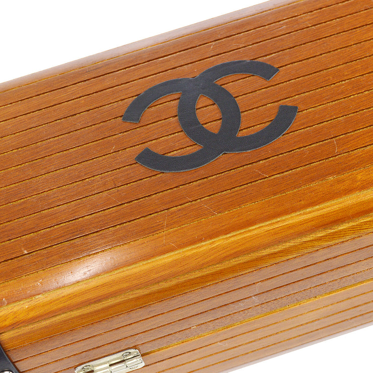 Chanel 1994-1996 Vanity Wooden Handbag Box Brown