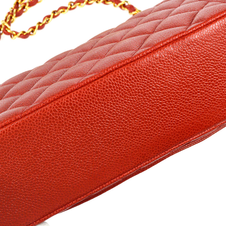 Chanel 1991-1994 Red Caviar Medium Diana Flap Bag