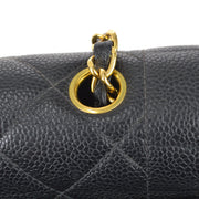 Chanel 1997-1999 Tall Diana Flap Medium Black Caviar