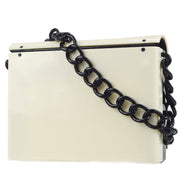 Chanel 2000-2001 Acrylic Chain Flap Bag Mini Black White