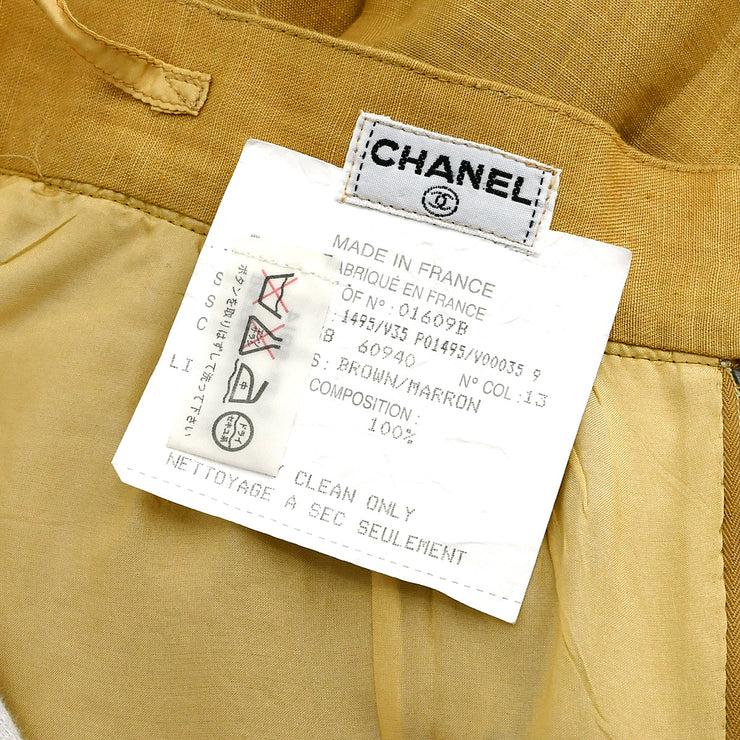 Chanel CC-buttons linen skirt #38