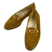 Chanel * Suede Loafers Shoes #37 1/2