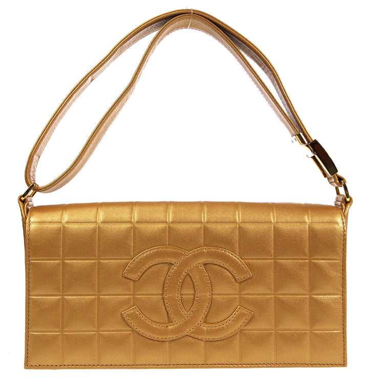 Chanel * 2001-2003 Choco Bar Shoulder Bag Bronze Lambskin – AMORE