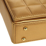 Chanel * 2001-2003 Choco Bar Shoulder Bag Bronze Lambskin
