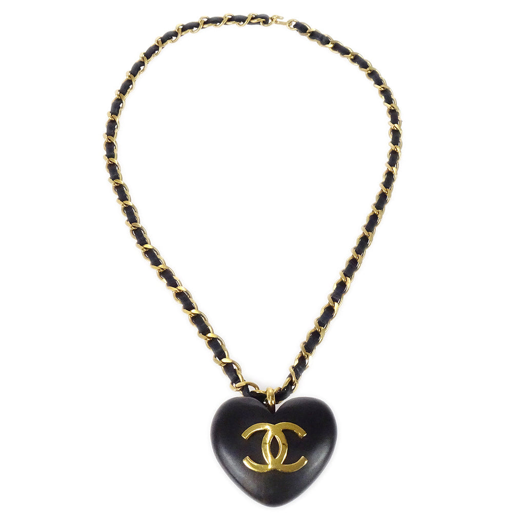 Chanel Vintage Chanel Gold Plated Heart-Shaped CC Logo Chain Necklace