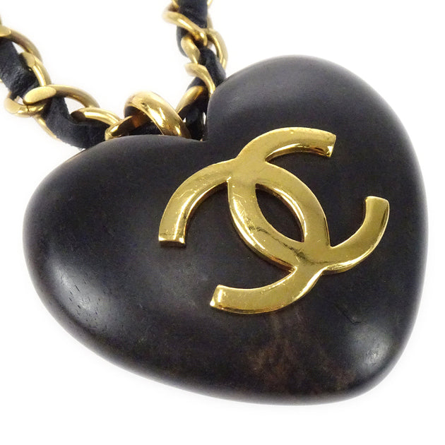 chanel heart necklace gold