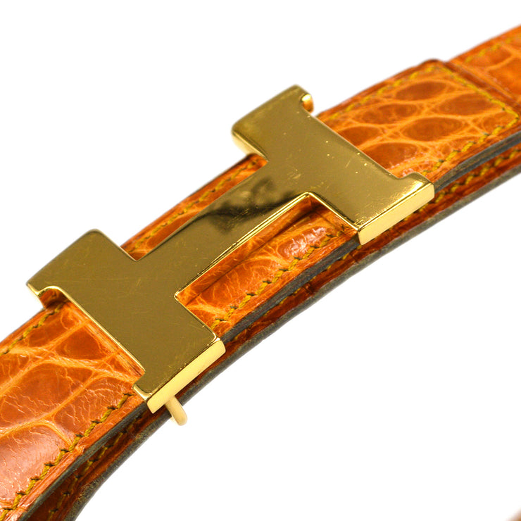 Hermes Lizard Mini Constance Reversible Belt