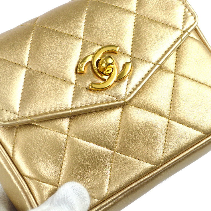 Chanel 1991-1994 Belt Bag Gold Lambskin