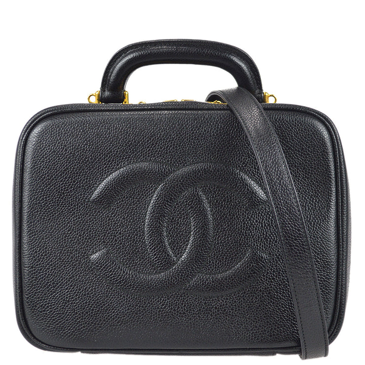 CHANEL 1997-1999 Lunch Box Vanity 24 Black Caviar