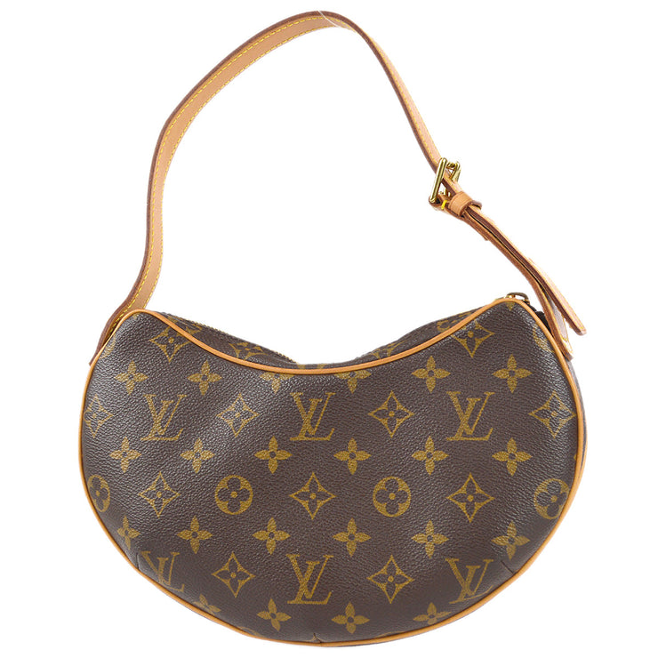 LOUIS VUITTON Croissant Monogram Shoulder Bag Canvas Brown Women's