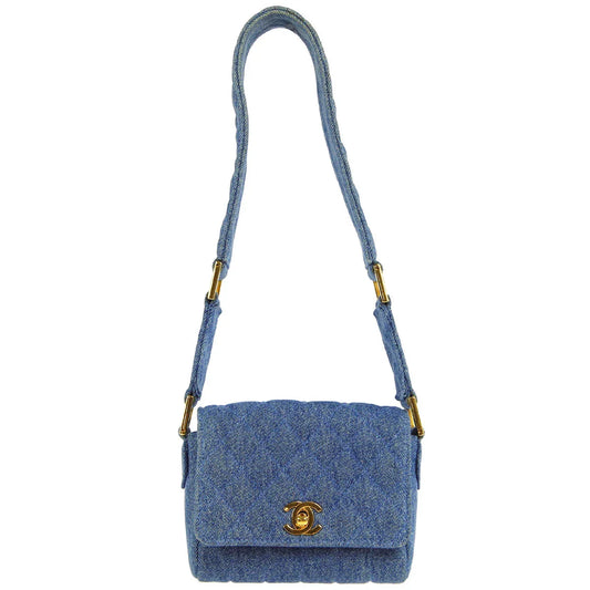 Chanel * 1989-1991 Denim Straight Flap Shoulder Bag