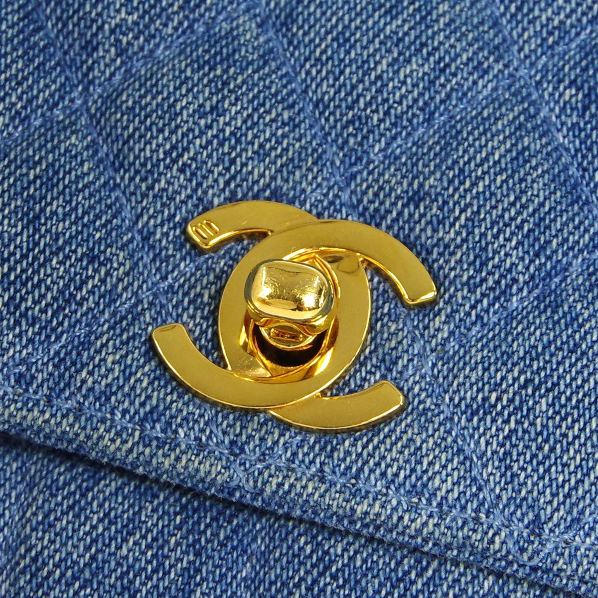 Chanel * 1989-1991 Denim Straight Flap Shoulder Bag