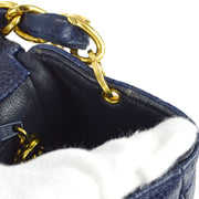 Chanel 1994-1996 Navy Caviar Jumbo Chevron Letter Flap Bag