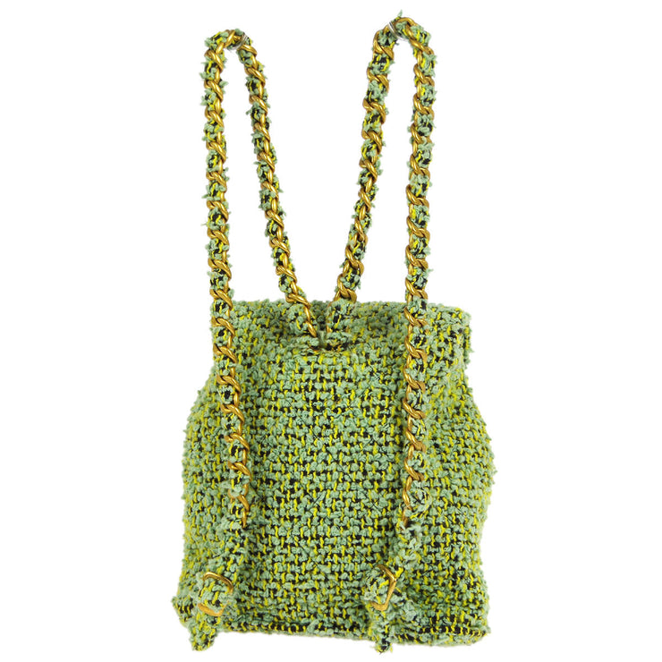 Chanel * Duma Chain Backpack Green Tweed – AMORE Vintage Tokyo