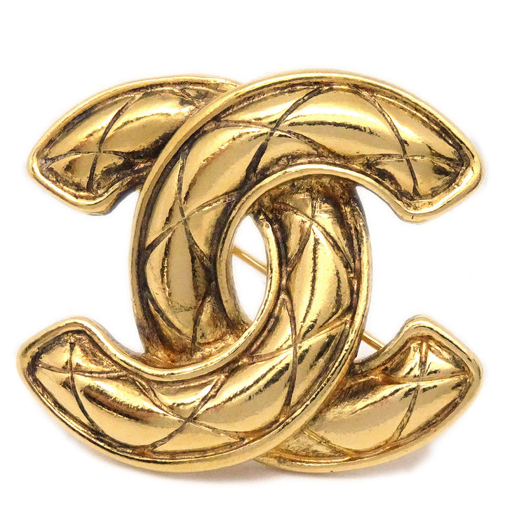 Chanel 1986-1994 Quilted CC Brooch Small 1153