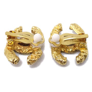 Chanel 1993 Florentine CC Earrings Small