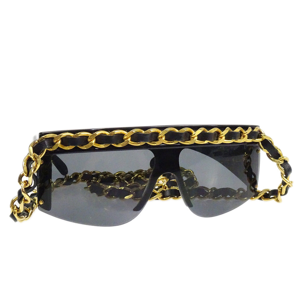 Chanel Round Sunglasses Eyewear Black Small Good – AMORE Vintage Tokyo