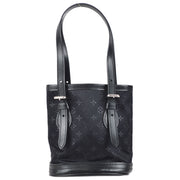 Louis Vuitton 2001 Little Bucket Handbag Black Monogram Satin M92144