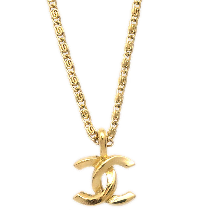 Chanel Mini CC Gold Chain Pendant Necklace 1982
