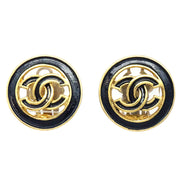 Chanel 1993 CC Cutout Round Earrings Small