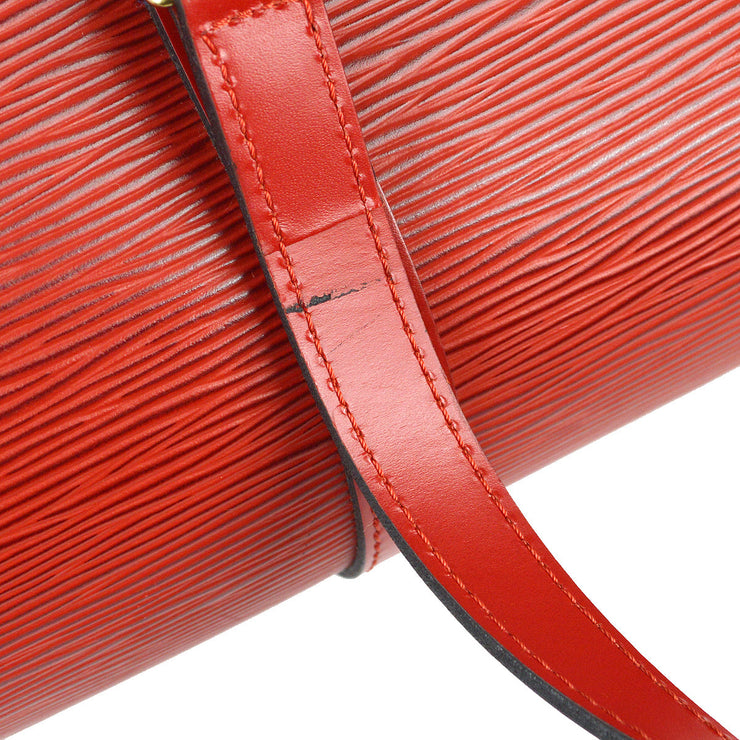 vuitton red epi leather soufflot handbag