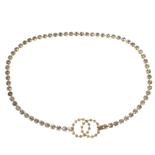 Chanel 1995 Spring Gold & Crystal CC Chain Belt