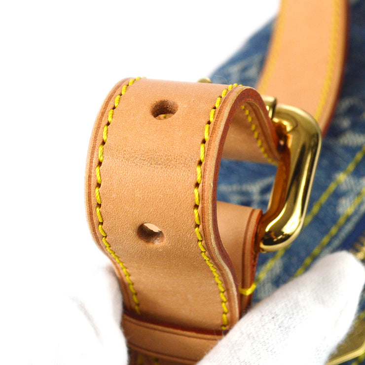Auth Louis Vuitton Monogram Denim Baggy PM Shoulder Bag M95049