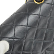 Chanel 1991-1994 Classic Double Flap Medium Shoulder Bag Black Lambskin
