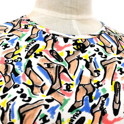 Chanel 1995 spring shoe-print cropped T-shirt #40