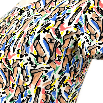 Chanel 1995 spring shoe-print cropped T-shirt #40