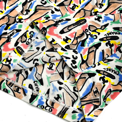 Chanel 1995 spring shoe-print cropped T-shirt #40