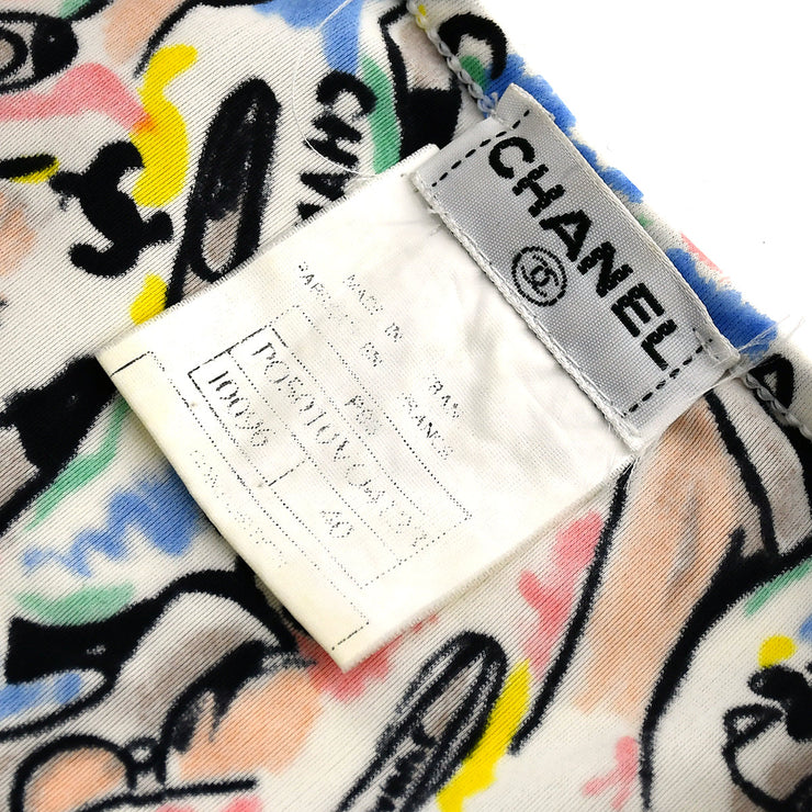 Chanel 1995 spring shoe-print cropped T-shirt #40