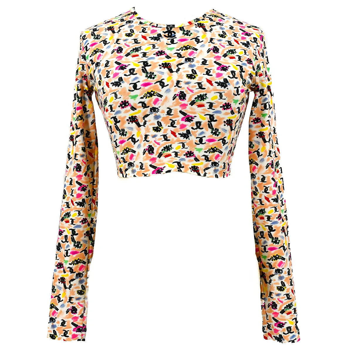 Chanel 1995 spring shoe-print cropped T-shirt #40